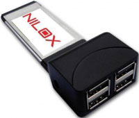 Nilox 4-Port USB 2.0 PCMCIA Card (10NXADEC02001)